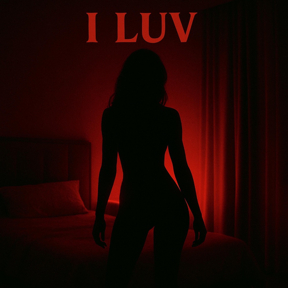 I LUV by CEAZY official single cover: a silhouette in a room lit red